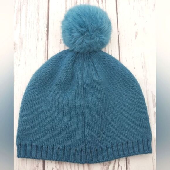 Indigo Winter Knit Ski Hat Toque Turquoise Blue O/S Bonjour French - Picture 7 of 10